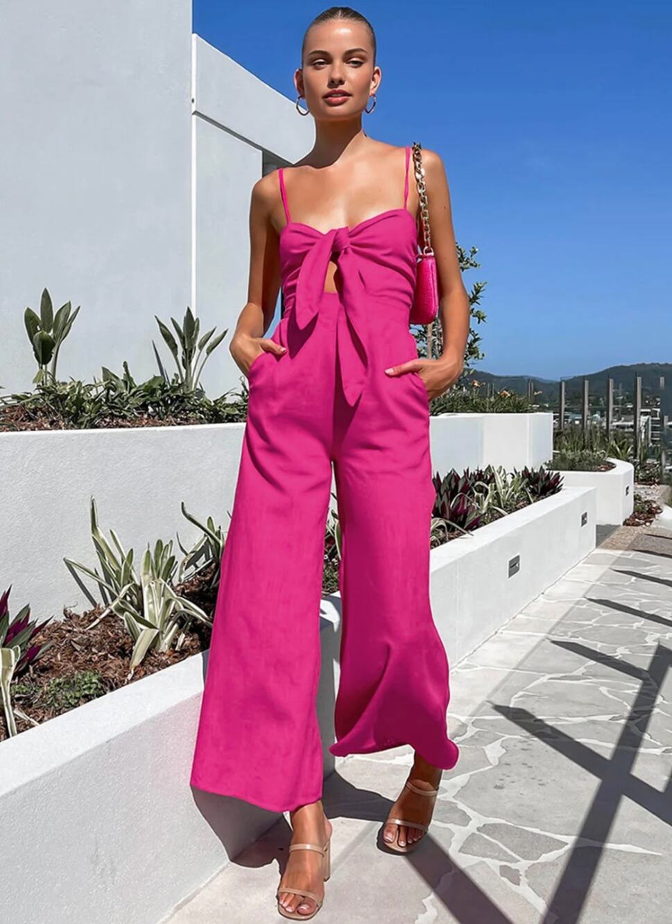 Cotton Twist Detail Jumpsuit